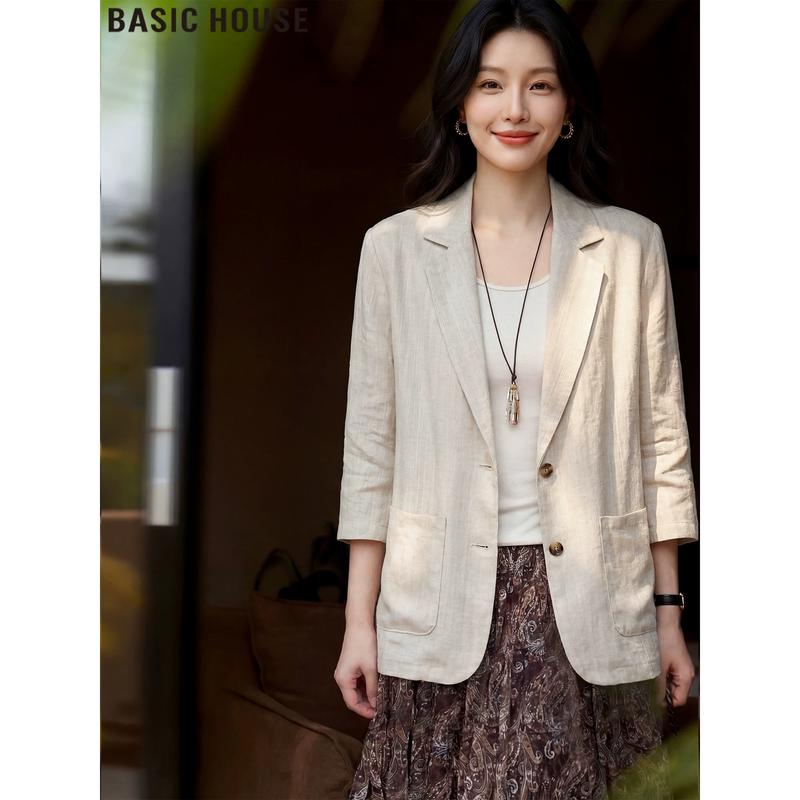 Basic House Women s 100% Linen Suit Jacket L льняные