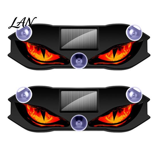 Solar Car Led Light Strip Devil Eyes for Windshield, Window Warning Sign with Three Smart Modes, Universal Lighting Kit LED Digital Panel, Suction Cup