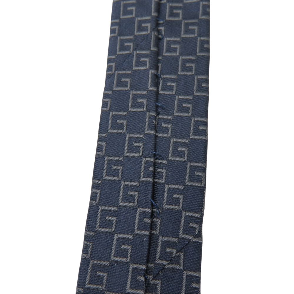 Used GUCCI tie silk Navy Overall handle