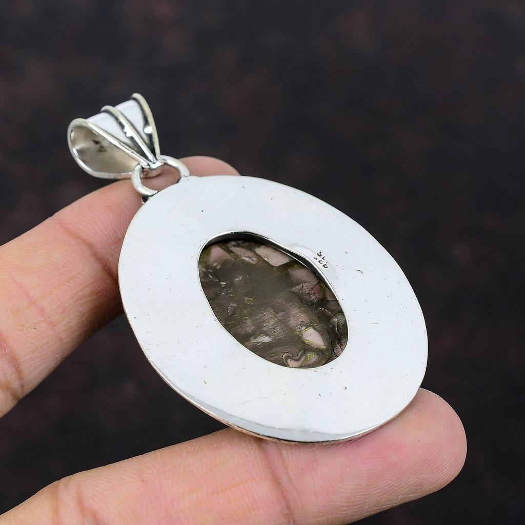 Copper Pink Opal Pendant Vintage Pendant Gemstone Jewelry 925 Sterling Silver Pendant Ethnic Jewelry Handmade Brand New Pendant Gift For Her