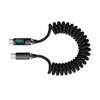 Braided Nylon USB C Fast Charging Cable 120W Power Delivery Retractably Spring System For Gadgets 480mbps Transmission