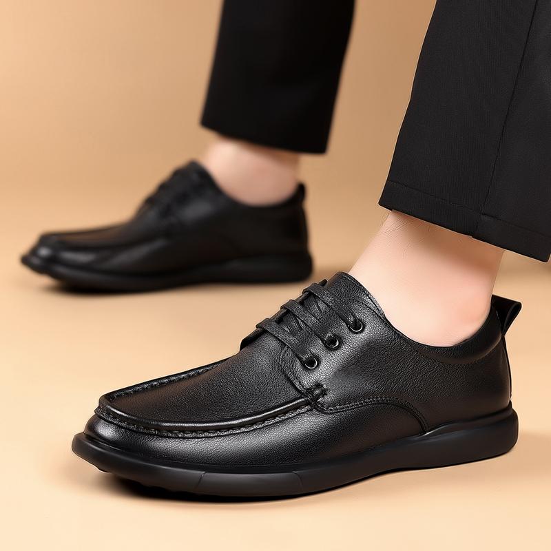 Genuine Leather Men's Shoes Black Classic Business Style Outdoor Formal Party Daily Office Adult Quality Comfortable Shoes Hot