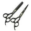 6" Fire Craftsman Mei Mei Black Hairdressing Scissors - Flat Cut & Thinning