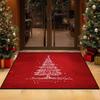 Christmas Tree Pattern Non-slip Entrance Door Mat Easy Cleaning Large Size Living Room Rugs Soft Red Green Room Decor Carpet