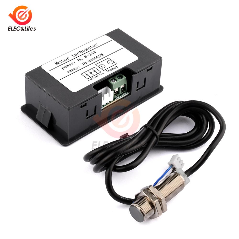 DC 8-11C 1.16 Inch High-precision Digital Tachometer Tachometer DC Tachometer 11-9999RPM Speed Meter Hall Proximity Switch