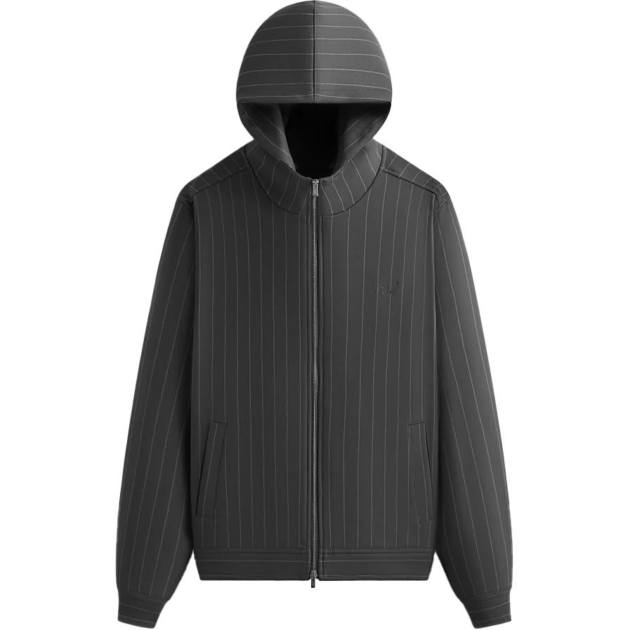 

Kith FW24 Логотип Модный двойной трикотажный кардиган с капюшоном на молнии Мужская верхняя одежда Угольный KHM032385-016 XL