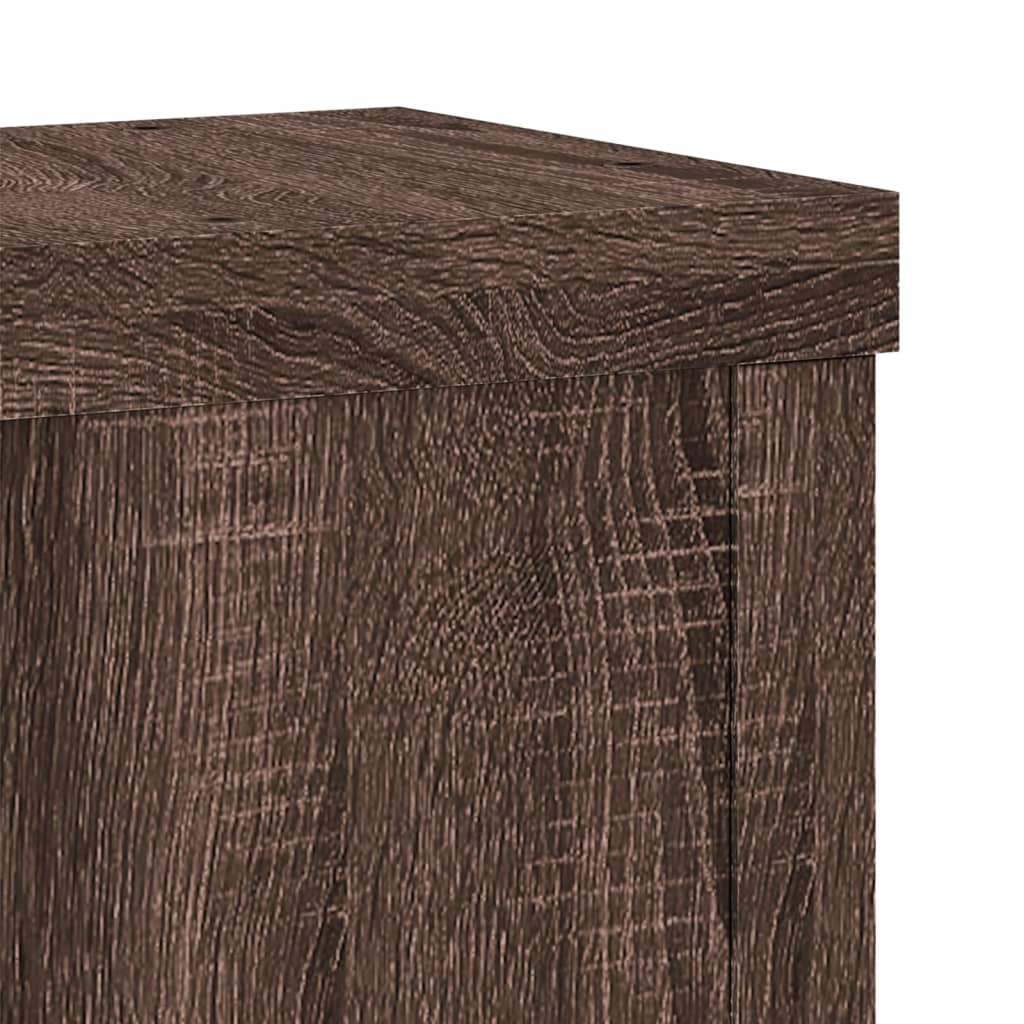 Pflanzenständer 2 Stück Braun Eichenoptik 10 x 10 x 18 cm Holzwerkstoff