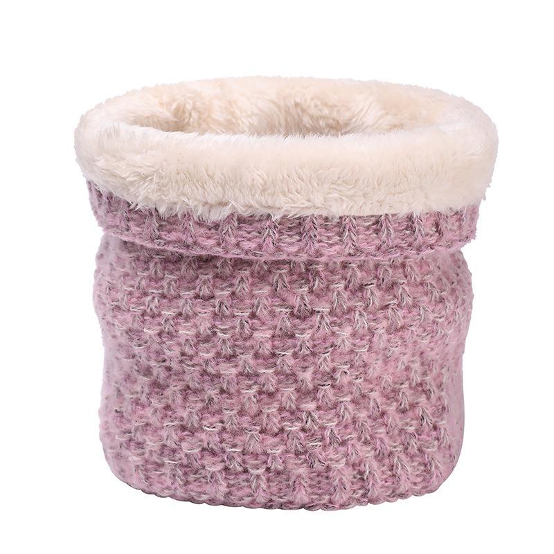 New men's velvet cold-proof neck cover, thickened warm scarf in autumn and winter, solid color versatile knitted scarf for women