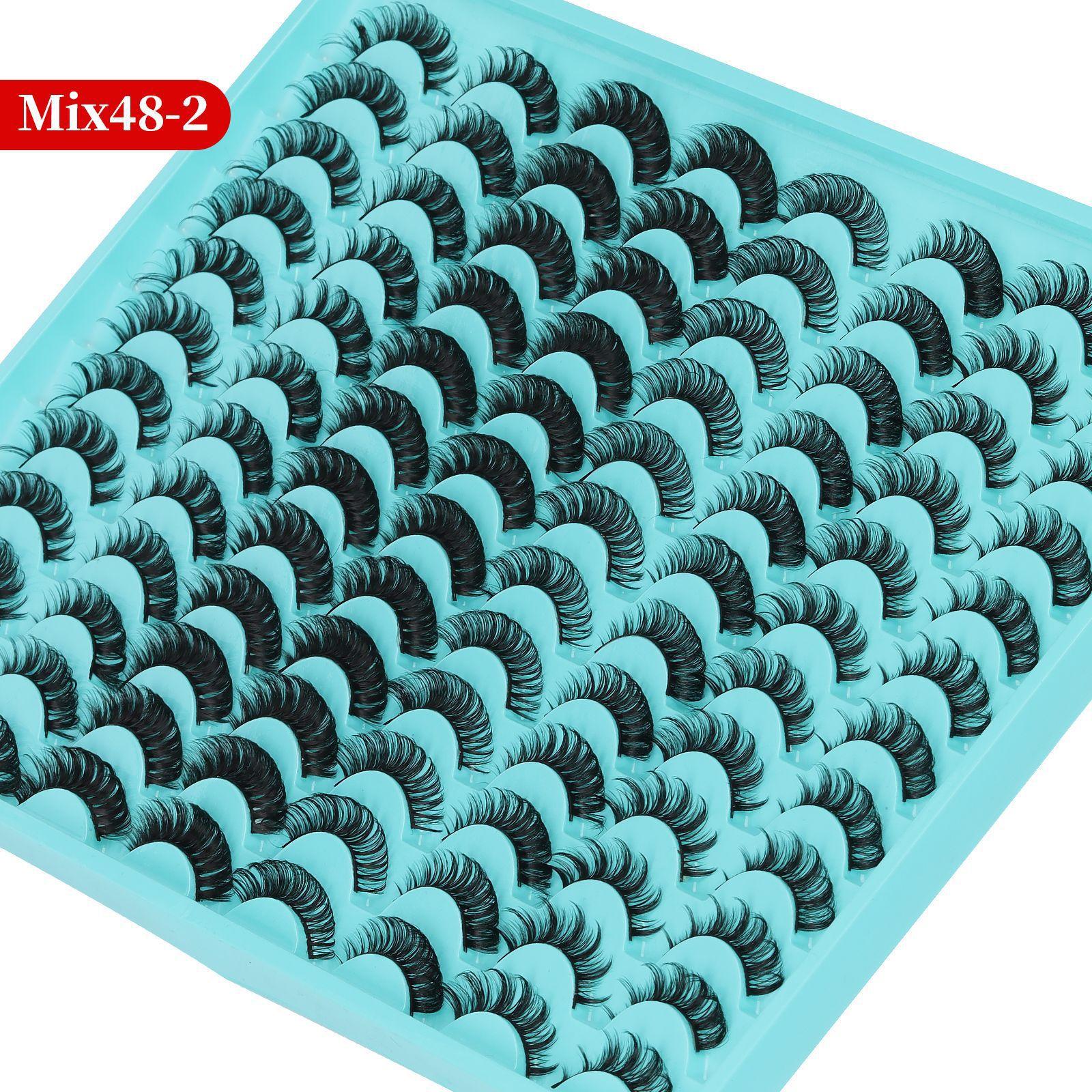 

48 пар натуральных ресниц из химического волокна, завитые, имитация, густые завитые ресницы