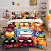 Colorful Cartoon Cat Illustrations. Bedding Sets Duvet Cover Sets Duvet Covers Pillowcases(1 * Duvet Cover 2 * Pillowcases Without Duvet Insert)