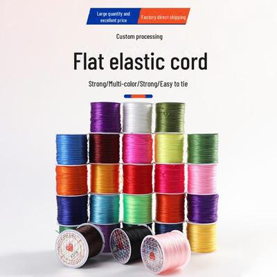 0,8 mm flacher, mit Perlen besetzter elastischer Draht – farbige Kristallschnur für selbstgemachten Schmuck und Accessoires