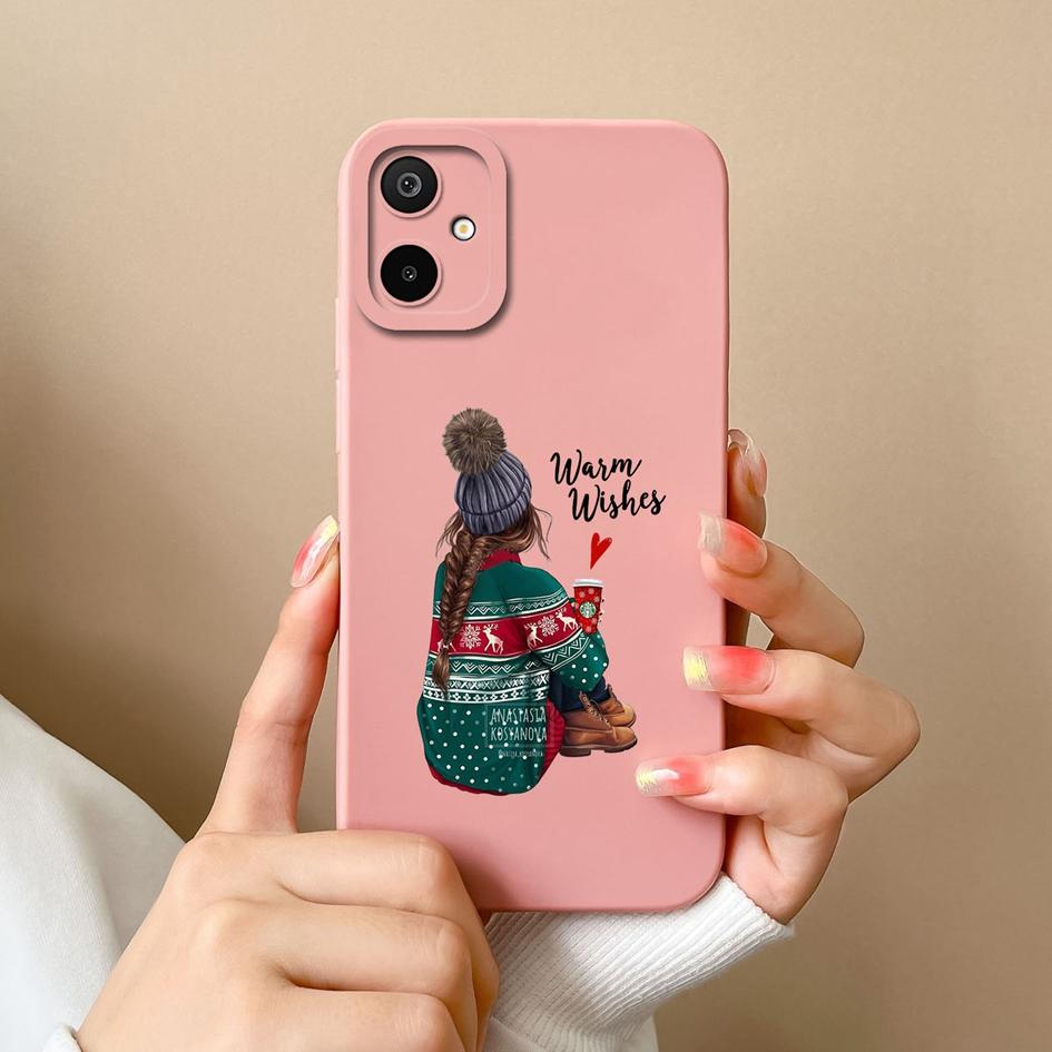 Etui na telefon Samsung Galaxy S25 Edge A06 F06 M06 F16 M16 Piękny Elegancki Wzór Dziewczyny Płynny Silikon Ochronna Powłoka Odporna na Upadki Dla Samsunga Pokrowiec