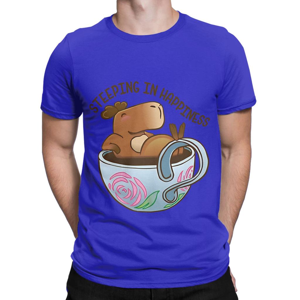 Capybara In A Cup Steeping In Happiness Funny Graphic 100 Cotton TShirt Capybara Tees Tops For Unisex