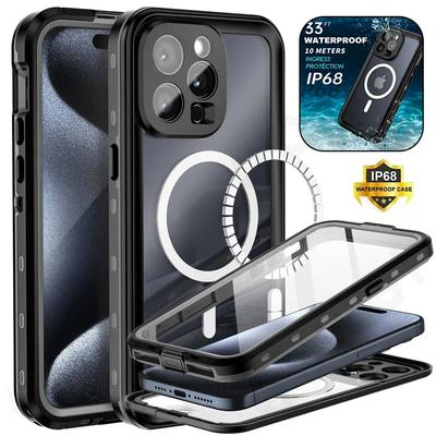 iPhone 16 15 14 Pro Max Pro 13 Pro Max İçin IP68 Su Geçirmez Manyetik Kılıf Koruyucu Tam Gövde Koruyucu Toz Geçirmez Telefon Kılıfı