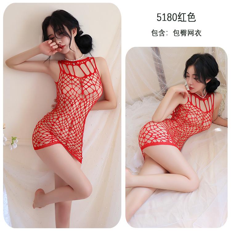 Erotic Lingerie Sexy Cut-out Hip Skirt Mesh Suspender Beach Jumpsuit