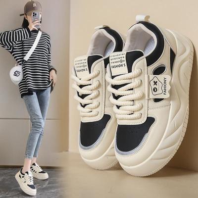 Neue lässige Sportschuhe für Damen Studentin Mädchen Board Schuhe Luxus Trend Schnürschuhe Einzelne Kleine Weiße Schuhe Frau Ballerinas Schuh Mujer