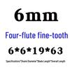 Yihai White Steel 4-Flute Wave-Tooth End Mill, 10mm, for Aluminum, Super Hard, Fine and Coarse Teeth, 11 Corrugations.