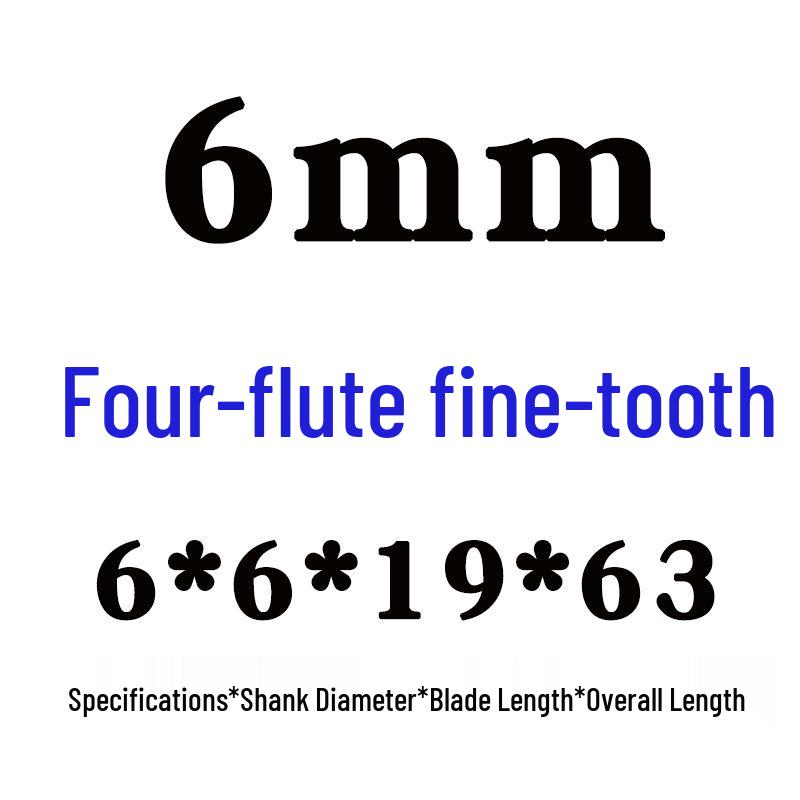 Yihai White Steel 4-Flute Wave-Tooth End Mill, 10mm, for Aluminum, Super Hard, Fine and Coarse Teeth, 11 Corrugations.
