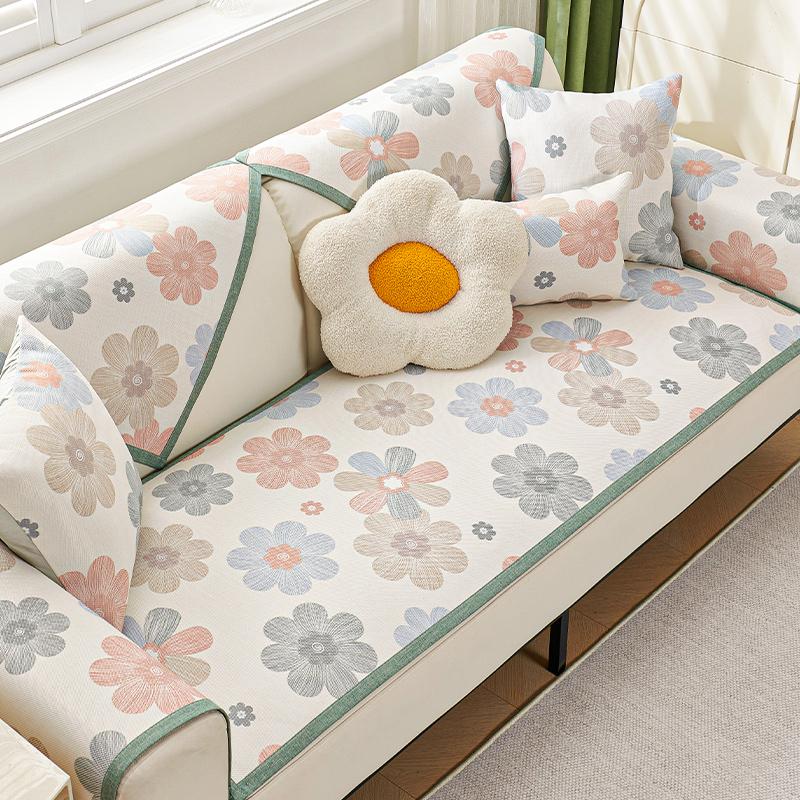 Non-Slip Sofa Seat Cushion Cloth Cushion Sofa Cushion Ice Sofa Slipcover Summer Mat