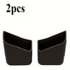 2pcs Car Storage Organizer Boxes - ABS Resin Adhesive Vehicle Pocket Holders for Cell Phones, Cards, Glasses