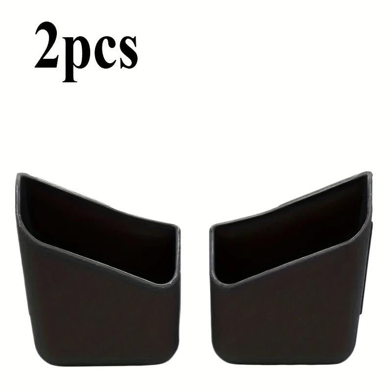 2pcs Car Storage Organizer Boxes - ABS Resin Adhesive Vehicle Pocket Holders for Cell Phones, Cards, Glasses