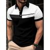 Summer Men's Short Sleeved Polo Shirt 3D Letter Pattern Print