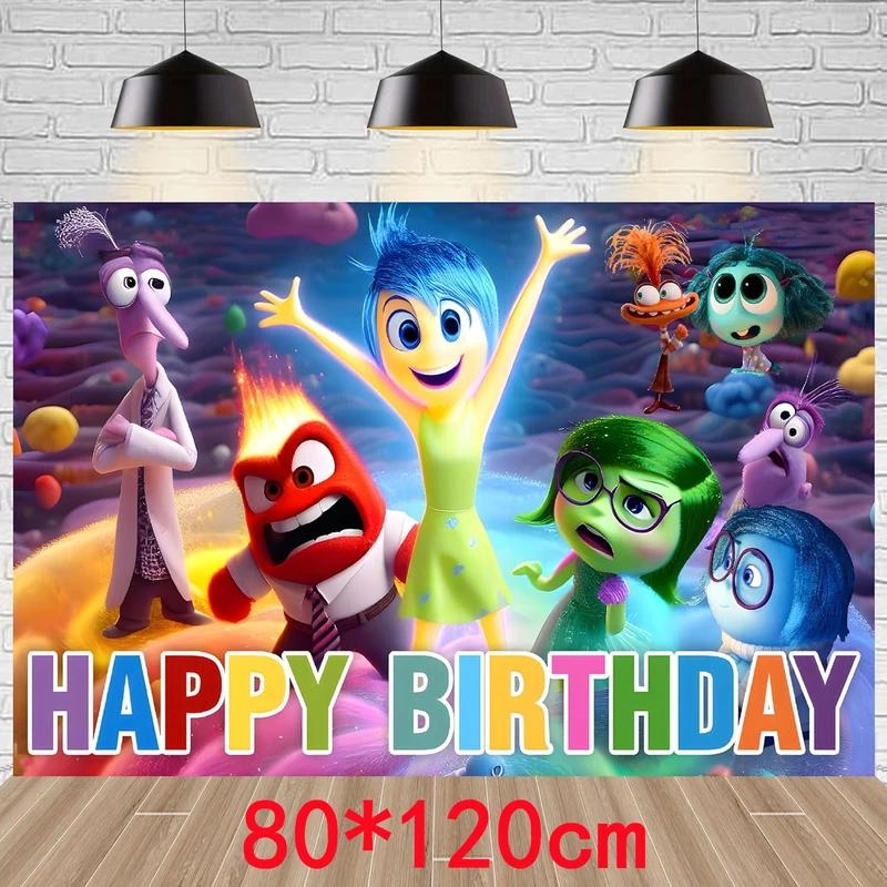 Inside Out 2 Decorațiuni Petrecere de Ziua de Naștere Temă Desen Animat Kit Veselă Baloane Bucurie Tristețe Accesorii Copii Băiat Fată Cadou Jucării