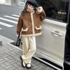 Girls' Fashionable Faux Fur and Leather One-Piece Winter Coat with Cotton-Padded Jacket for Autumn 2025