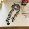 New Korean Version Striped Thin Women Decorate Scarf Japanese Style Mink Fur Decorative Chic Scarves Female Autumn Winter