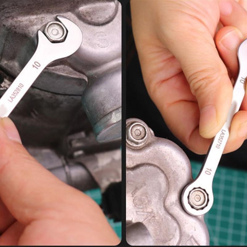 8/10 Piece Portable Double Open End Wrench Set Slim Mini Spanner for Efficient Repairs In Automotive and Home Setting