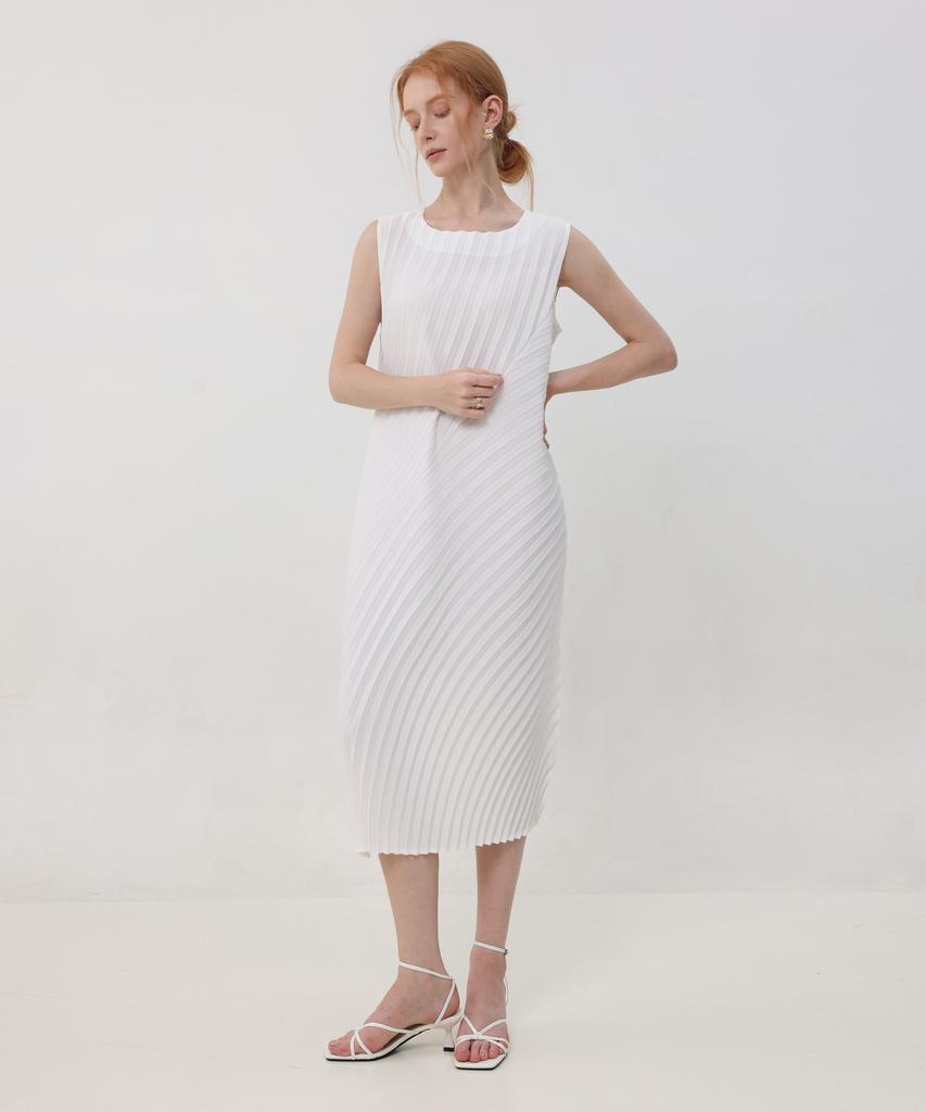 PLEATSMOOD Twison Pleats Sleeveless Dress