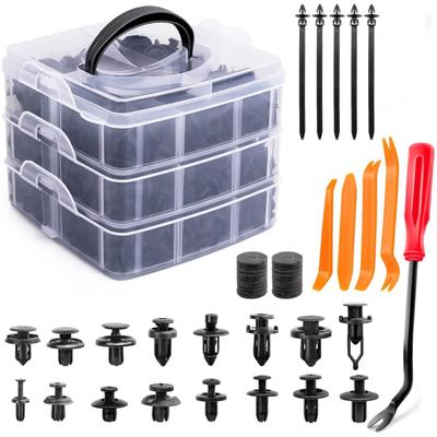 Bumper Clips, Trim Clips, 655 Pcs 16 Types Universal Car Fender Bumper Clip Push