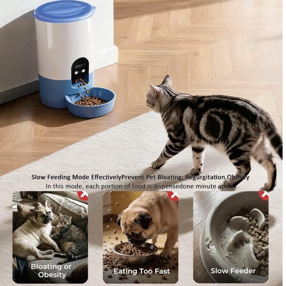 Portion Control Cat Automatic Feeder Remote Control Quantitative Food Dispenser for Cats Dogs