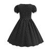 Fashion Summer Waist Polka Dot Dress Sweet Square Neck  Girls Women's Clothing