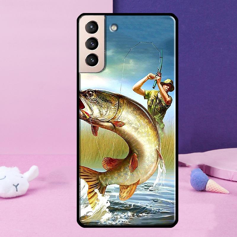 Fishing Painting Phone Case For Samsung Galaxy S25 Ultra S24 Ultra S9 S10 S20 S21 S22 Plus S23 S24 FE Cover