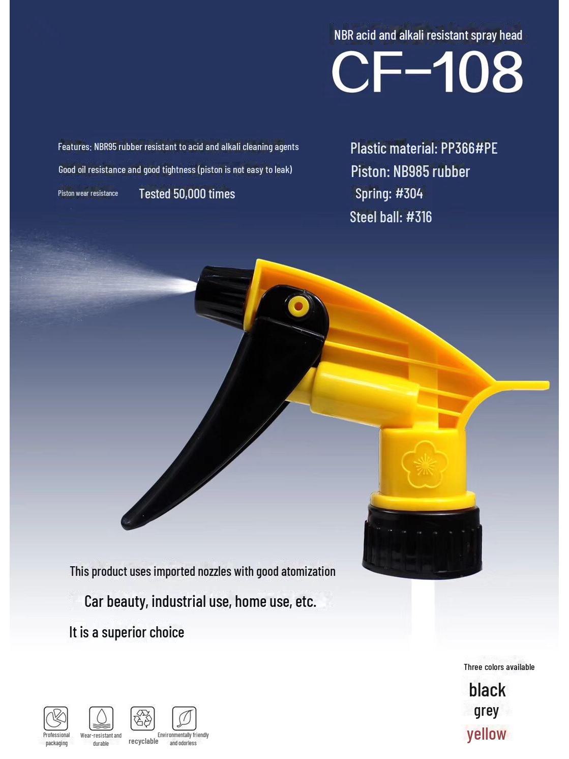 

Тайваньский прочный 800 мл универсальный распылитель, устойчивый к кислотам и щелочам