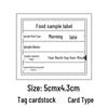 Self-Adhesive Food Sample Retention Label for School Canteens