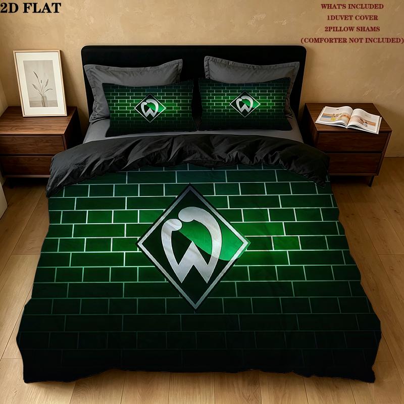 Werder Muster Bettwäsche Heimdekoration Geburtstagsgeschenk ( 1 Bettbezug + 2 Kissenbezüge, ohne Füllung),Fanartikel.