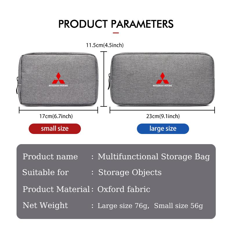 Car Digital Storage Bag USB Gadget Anti-dust Cable Pouch For Mitsubishi Outlander Pajero Sport Lancer EX ASX L200 Eclipse