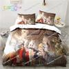 Genshin Impact Anime Printed Bedding Set Single Twin Full Queen King Size Bed Set Adult Kid Bedroom Bedding Gift