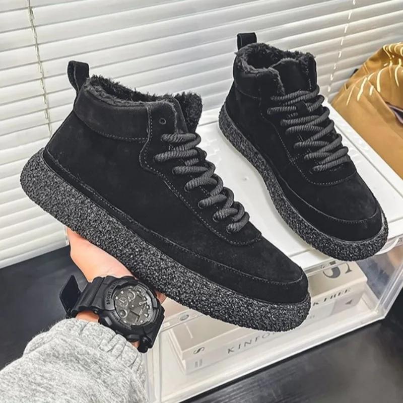 Fashion Snow Sneaker Boots for Men Casual Lace Up Winter Sport Shoes Man Fleece High Quality Cotton Shoe Waterproof Outdoor Hiking Offer