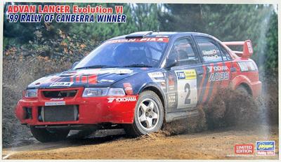 Hasegawa ADVAN Lancer Evolution VI 1999 Rallye von Canberra Sieger Plastikmodellbausatz 20443 1/24