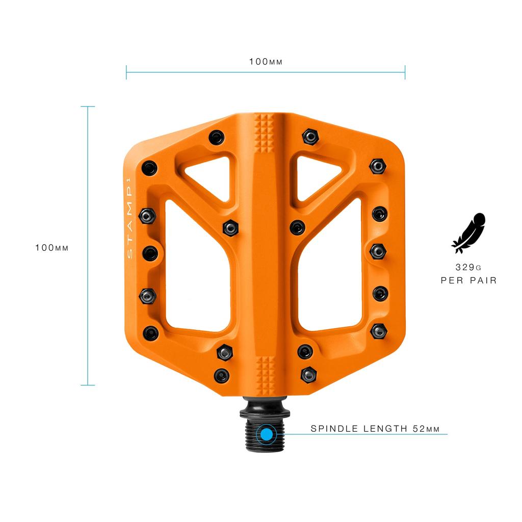 CRANK BROTHERS MTB Flat Pedals Stamp 1 S Orange