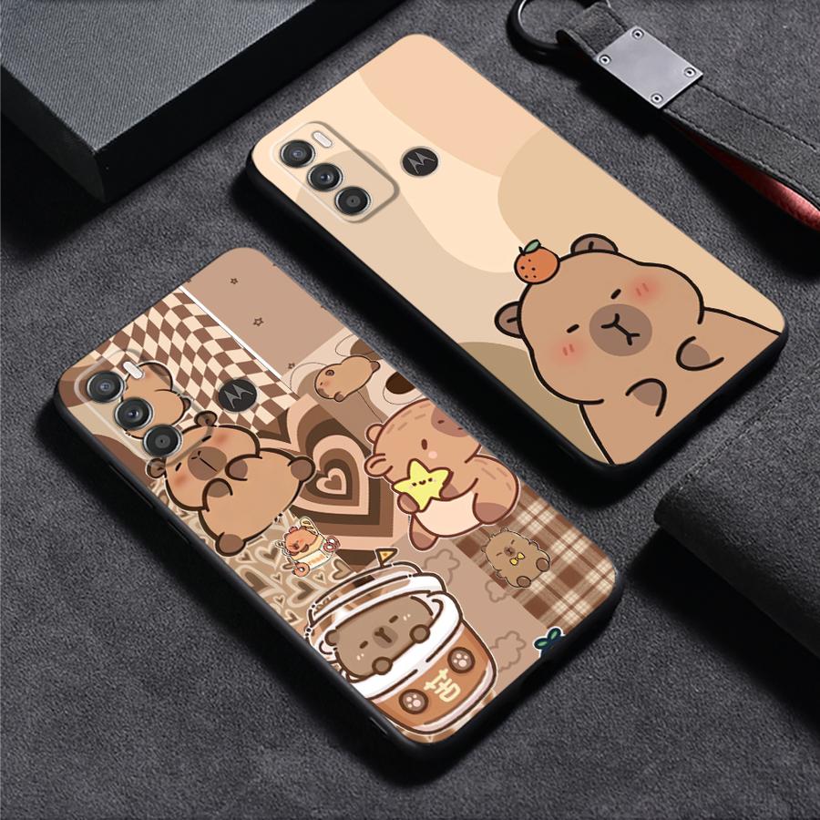 Hülle für Motorola Moto G71 G60s Edge 20 Pro 30 Lite G32 G22 Edge40 G50 G51 G73 G53 G30 G52 Handyhülle Niedliches Capybara