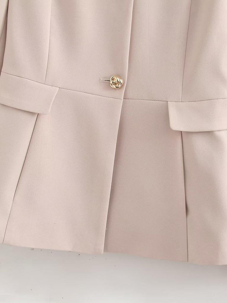 2024 Autumn Women's European & American Style Slim Fit Suit: Flap Jacket & Mid-Waist Straight Pants Set