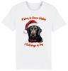 Mens Black Labrador Christmas T-Shirt Santa Dog Woof Wishes Dogs Organic Cotton