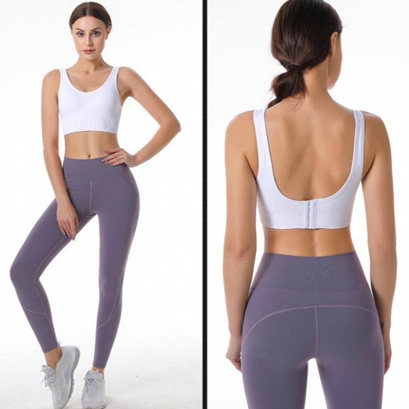Large Size No-rim Yoga Sports Bra with Adjustable Back and No-rim Push-up Shockproof Fitness Running Underwear