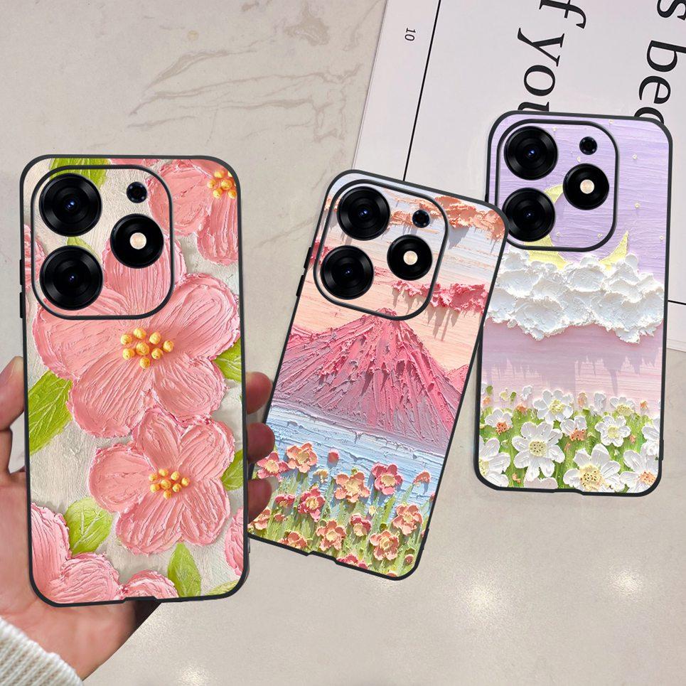 For Tecno Spark 10 Pro Spark 10C Case  Spark 9 Pro Spark 8c spark 7 Back Cover Bumper Clear Soft TPU Silicone Cute Cat Cartoon