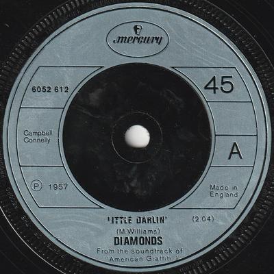 7inch Record DIAMONDS / BIG BOPPER / PLATTERS - Little Darlin / Chantilly Lace / Th 6052612 Mercury 1974 UK Rock Used