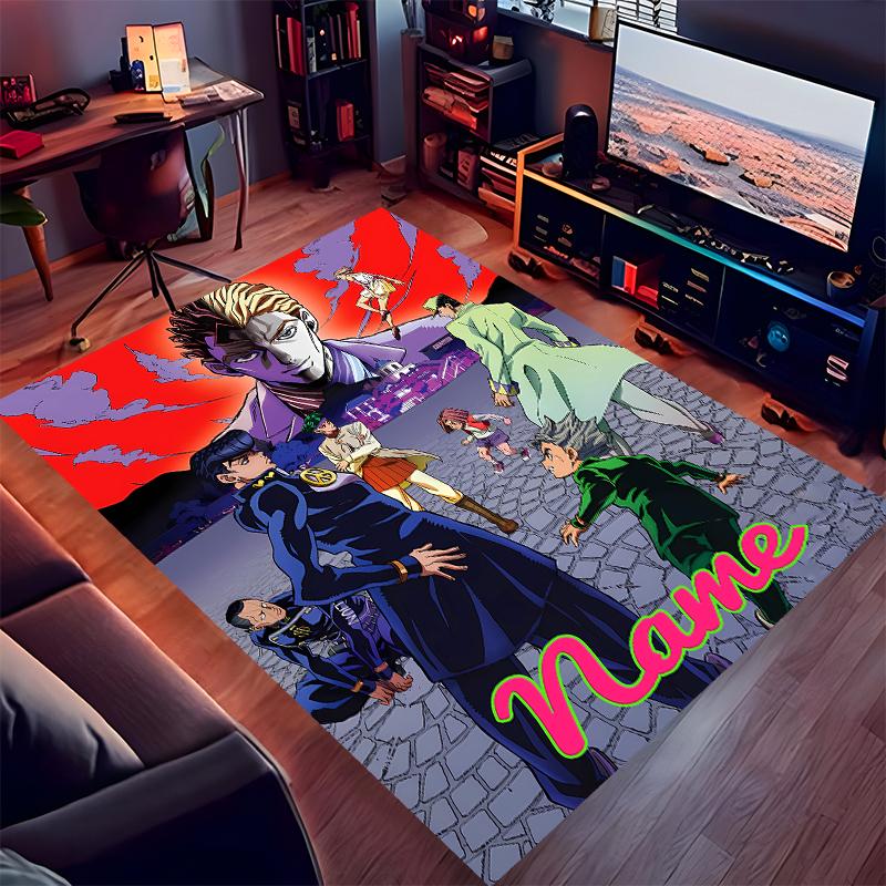 Custom Personalization JoJo's Bizarre Adventure Print Area Rug - Soft, Washable Non-Slip Indoor Mat,Living Room,Home&Office Decorative Rug